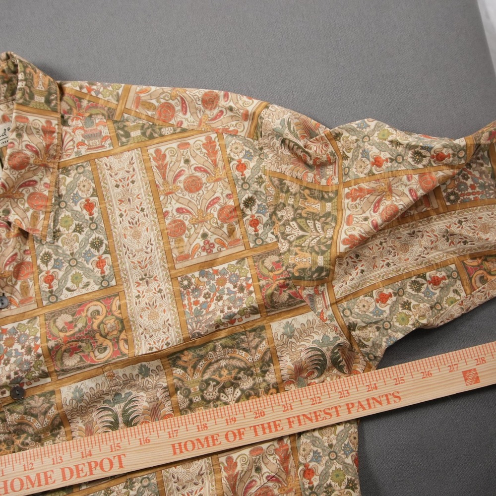 Vintage Tori Richard Patchwork Tapestry Floral USA Mens XL Short Sleeve Shirt - Picture 6 of 8